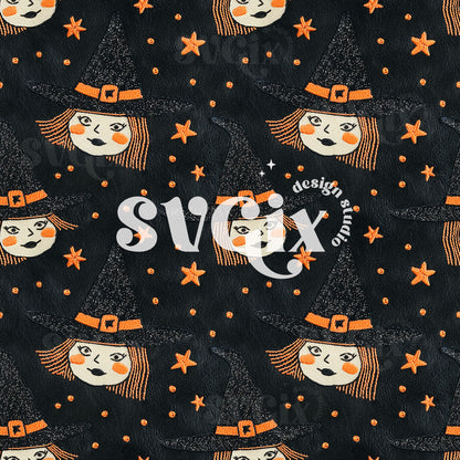 Witchy Embroidery Seamless Pattern