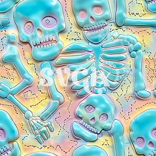 X-RAY Bones Embroidery Seamless Pattern
