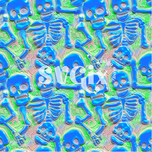 X-ray Bones Embroidery Seamless Pattern BV