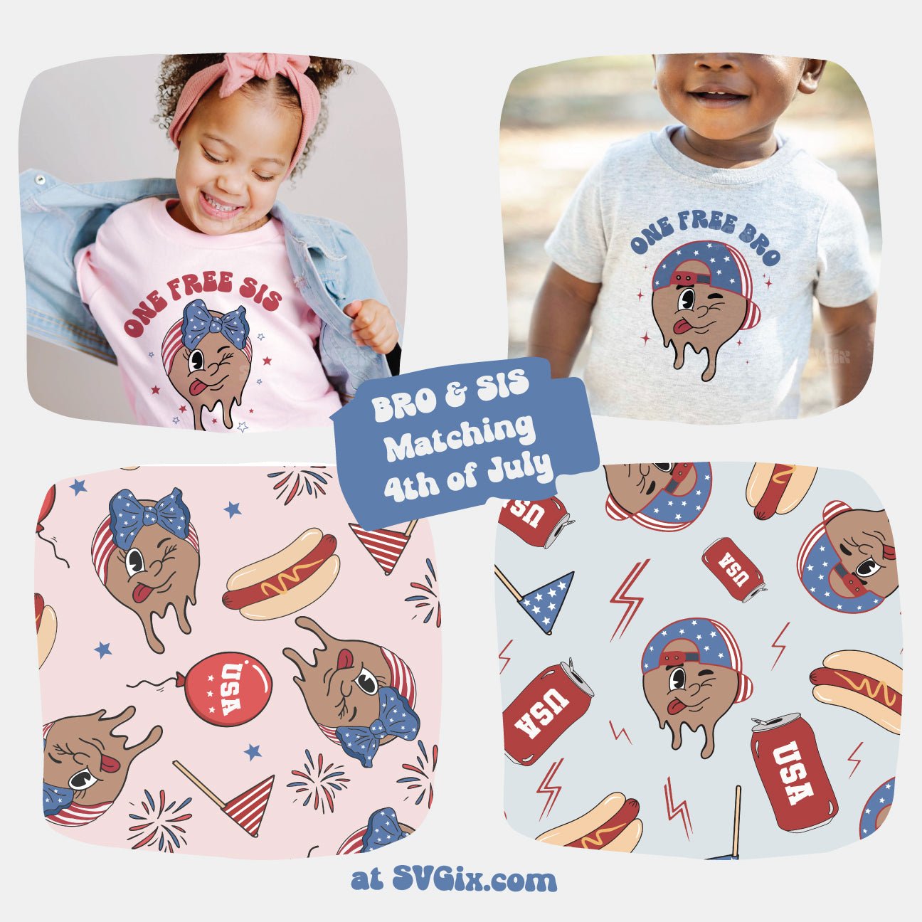 4th July Boy Seamless - SVGix