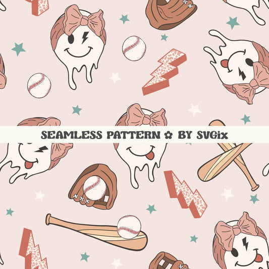 Baseball Girl Sister Seamless +Coord - SVGix
