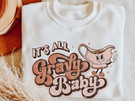 ❀ Its all gravy baby fall thanksgiving retro PNG - SVGix
